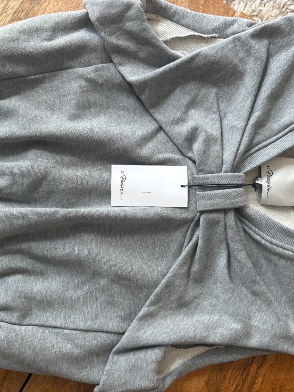 3.1 Phillip Lim Bow Drape Top – Grey Melange – Medium – NWT - Picture 5 of 6